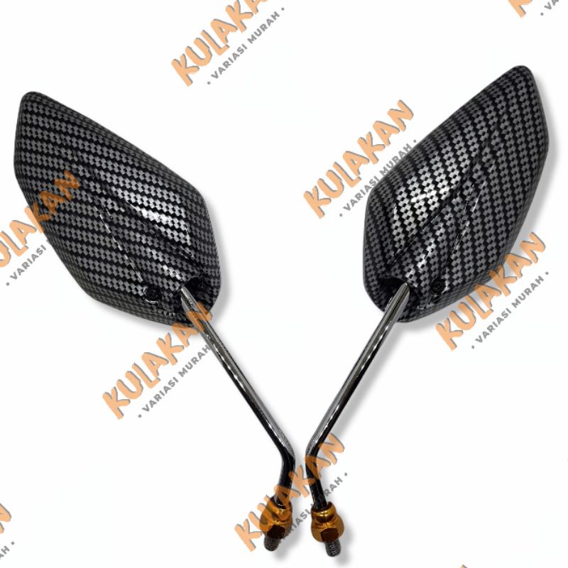 Spion Mio Beat Jupiter Karbon Carbon Tangkai Gagang Crom Krom Chrome Monel Gold Import Sepasang