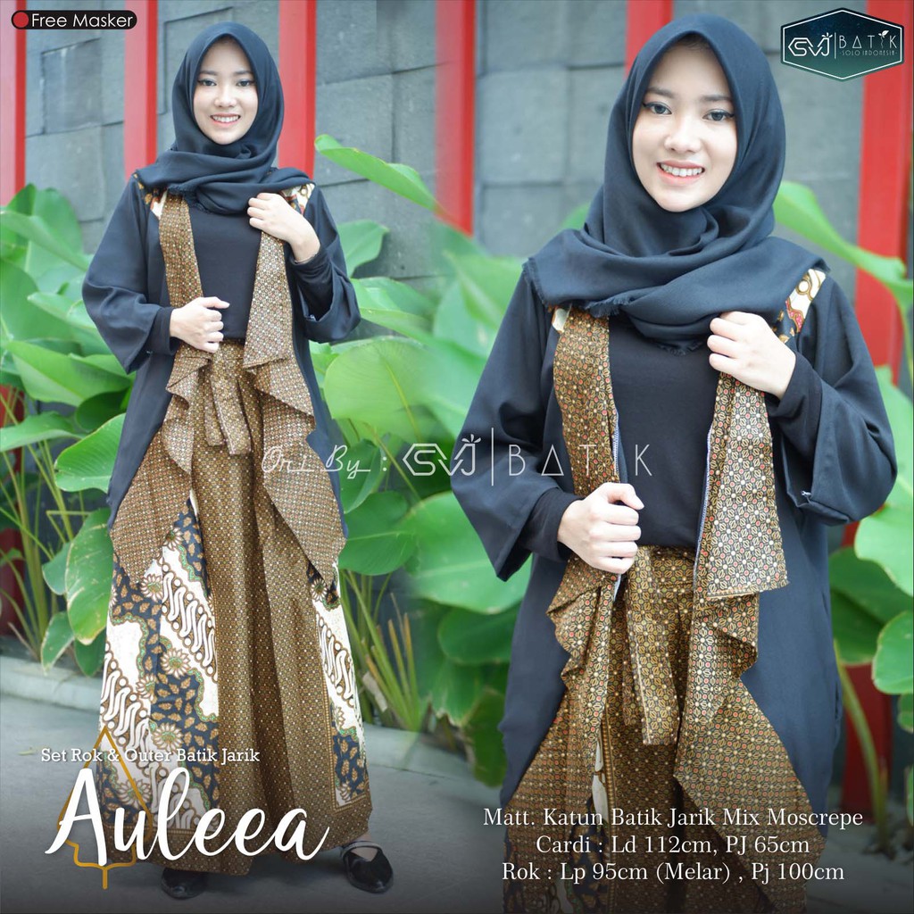 SETELAN BATIK WANITA ROK BLOUSE AULEEA SET BATIK ATASAN MODERN KEKINIAN TERBARU ORI SVJ MURAH ORIGIN
