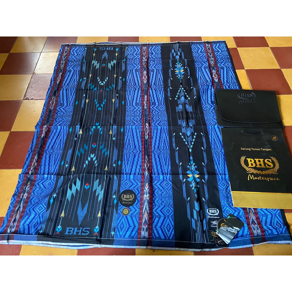 BHS Songket Sutra Spunsilk Gold Kemasan Lengkap Dompet Paperbag