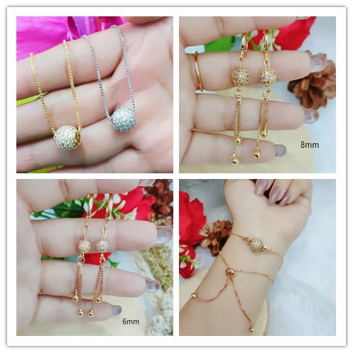 Set Perhiasan Xuping Permata Kalung/Gelang/Anting Lapis Emas 240
