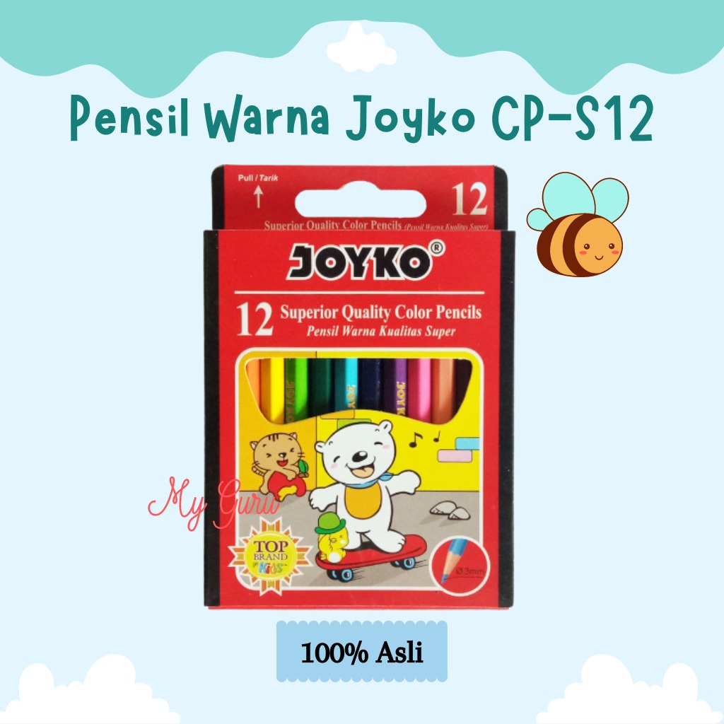 

[SET] PENSIL WARNA JOYKO CP-S12 MINI 12 WARNA COLOR PENCILS PENDEK