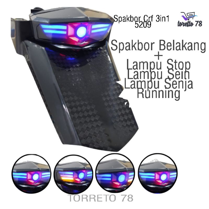 Spakbor Belakang + Stoplamp Lampu Stop 3in1 Crf 150 Projie Running