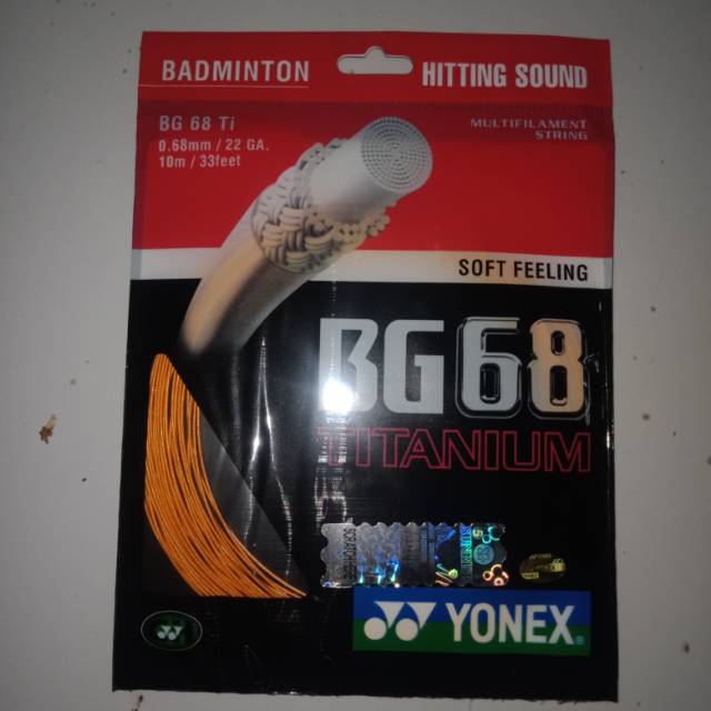 Senar String Raket Badminton Bulutangkis Yonex BG68 Ti BG 68 Titanium