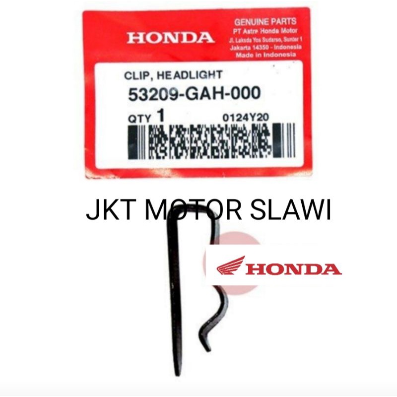 53209 GAH 000 clip lampu klem lampu, kancing lampu / reflektor motor honda supra x 125 2007-sekarang asli honda