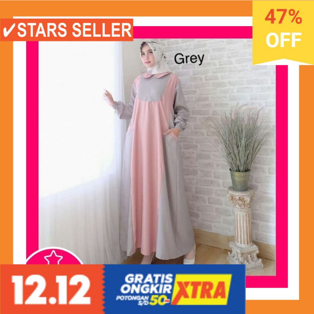 CANTIK LUCU HALUS KAIN PANDS COLLESTION PAND S TURKISH BATIK / "Baju Gamis Wanita Syari 410 / Gamis