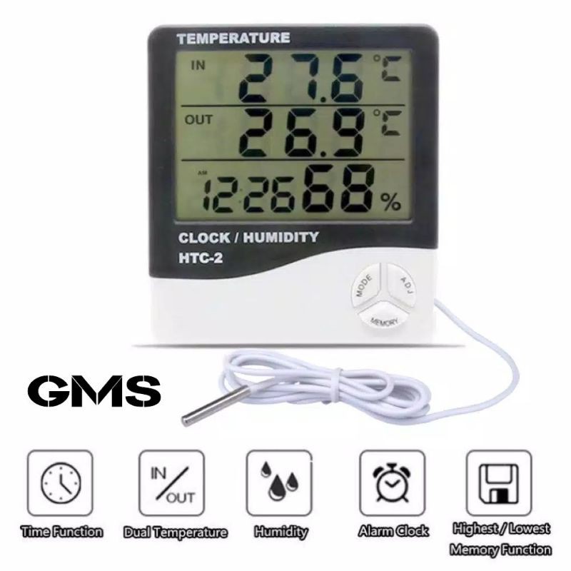 Thermometer Hygrometer HTC 2 Humidity / Temperatur Suhu dan Kelembapan Ruangan