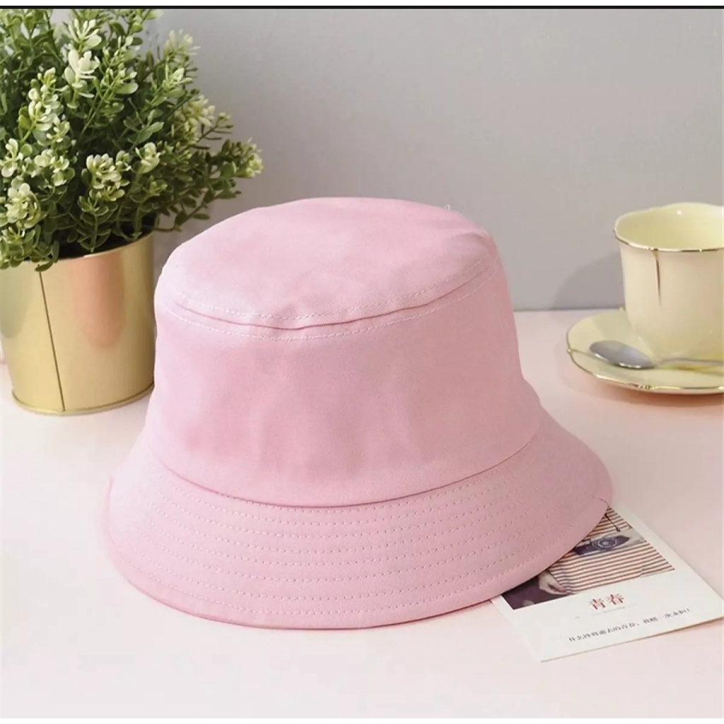 TOPI BUCKET POLOS ANAK UMUR 2-10 TAHUN PRIA WANITA