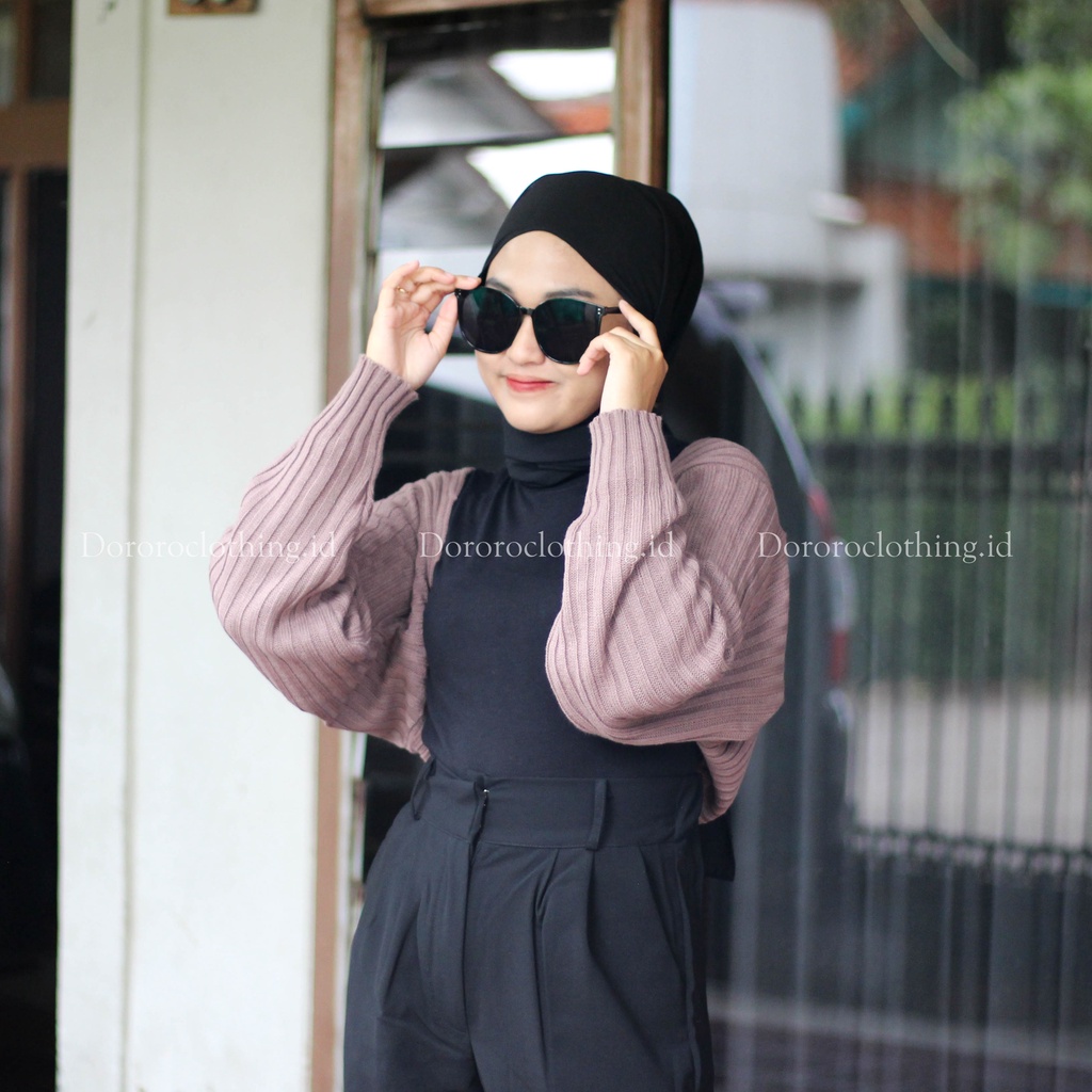 Bolero Rajut Wanita Bolero Liam Oversize Crop Cardigan Wanita Lengan Panjang