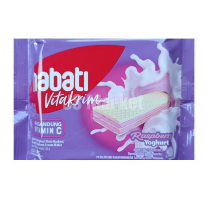 

Nabati Wafer Vitakrim Raspberry Yoghurt 50gram 50 gram