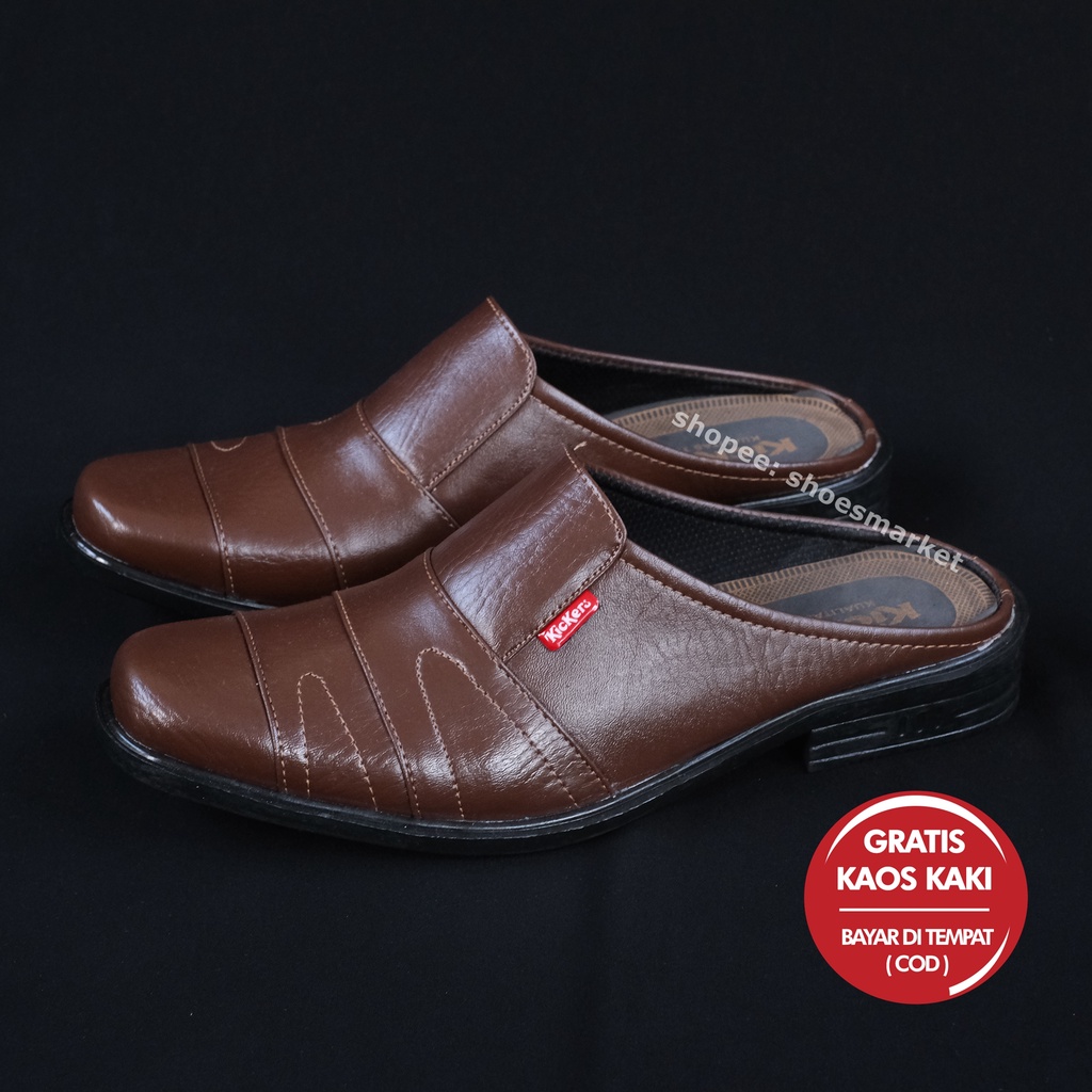 Sepatu Sendal Pria Slop Bustong Cowok Casual Santai Formal Kerja