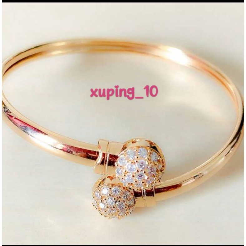 Gelang Wanita Bulat Twin Zirconia Gold Xuping