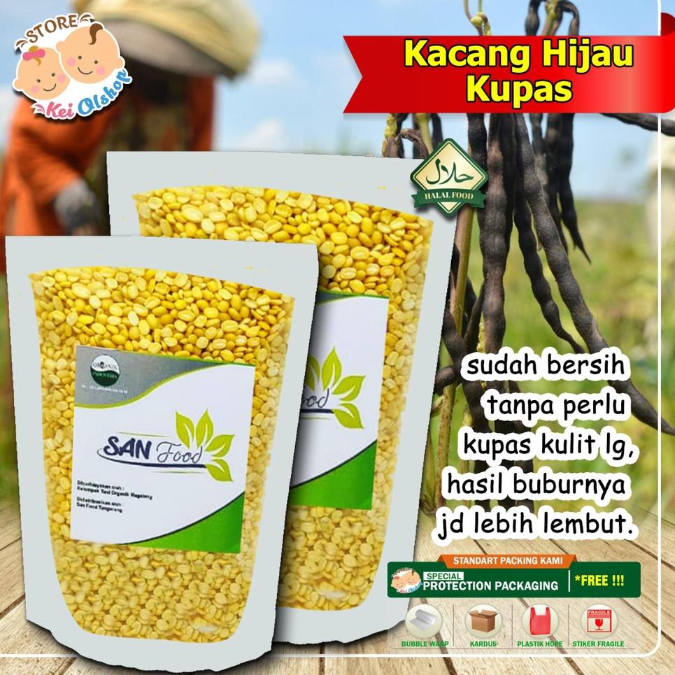 

M3njuAl's Kacang hijau kupas organik 500 gr (1/2 kg) |F2A002 ..,!