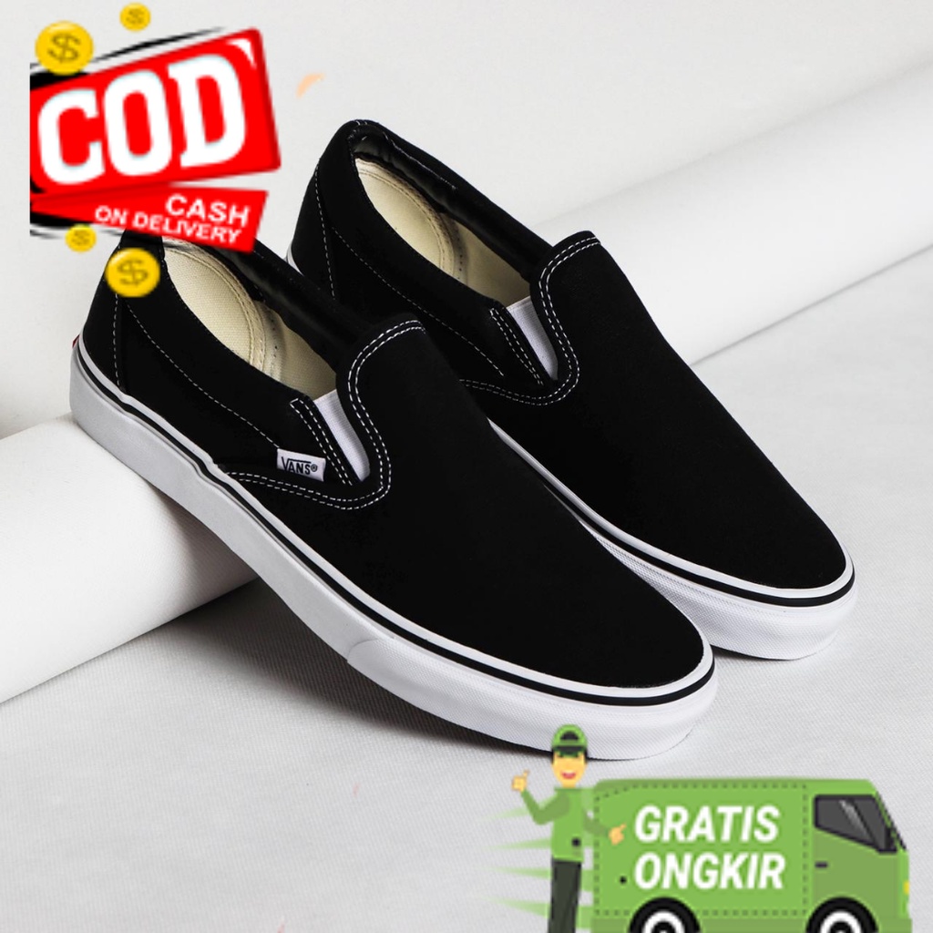 Vans Slip On Classic Black White Global Original