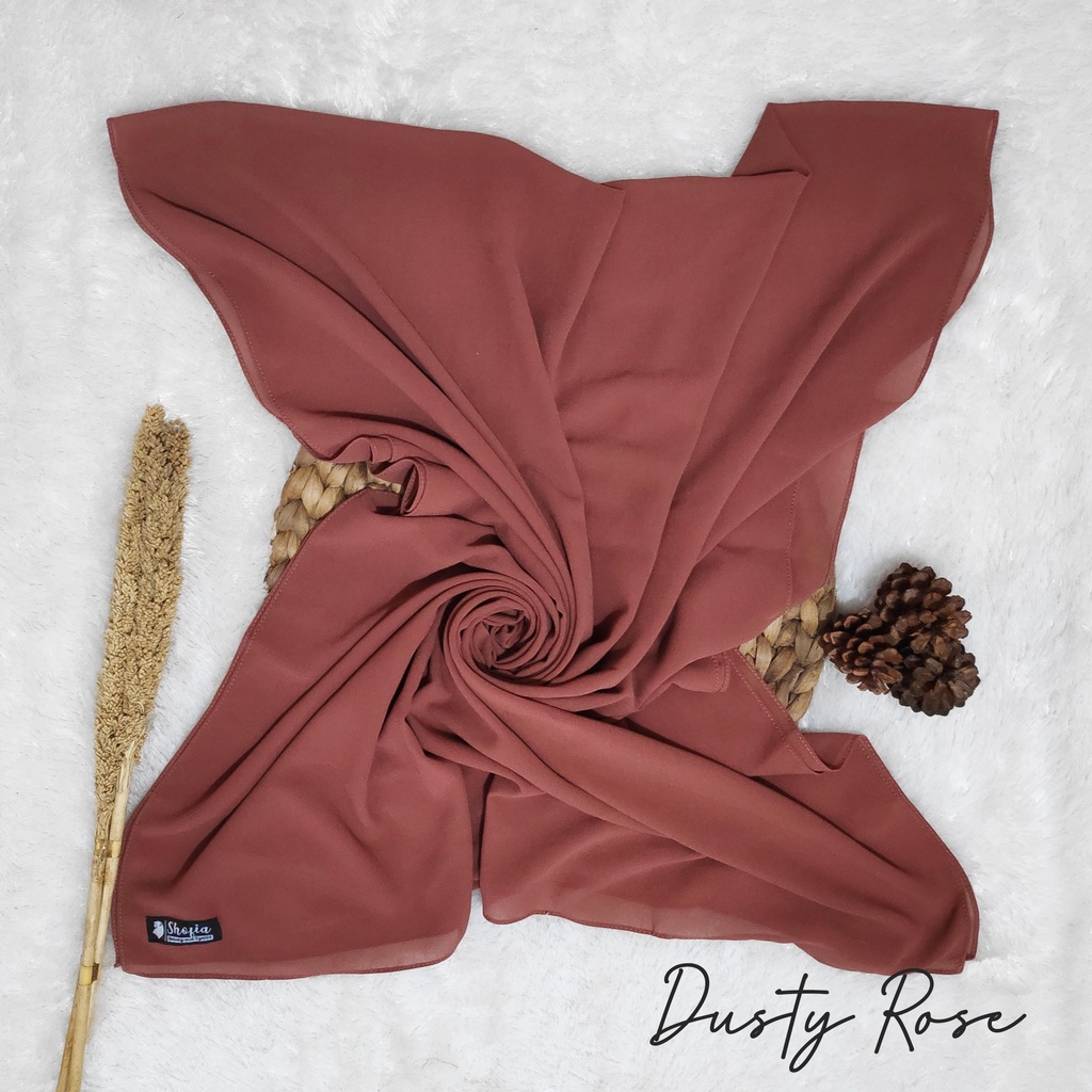 [200x75] HIJAB PASHMINA JAHIT TEPI CERUTY BABY DOLL, PASHMINA CERUTI, JILBAB PASHMINA, PASMINA-Dusty Rose