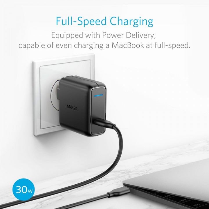 ANKER A2014 PowerPort Speed PD30 - 30W Single Port USB-C Wall Charger