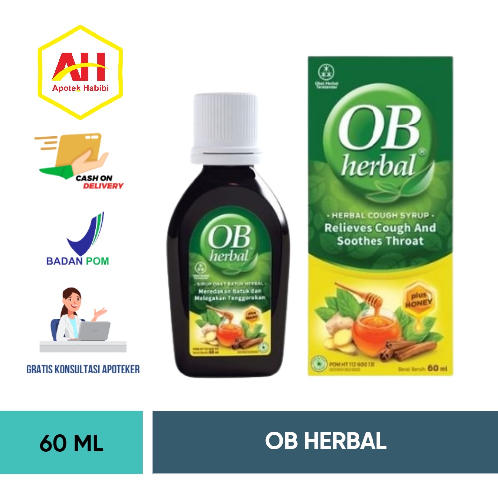 Jual OB HERBAL OB HERBAL JUNIOR SIRUP OBAT BATUK HERBAL PLUS MADU BATUK ...