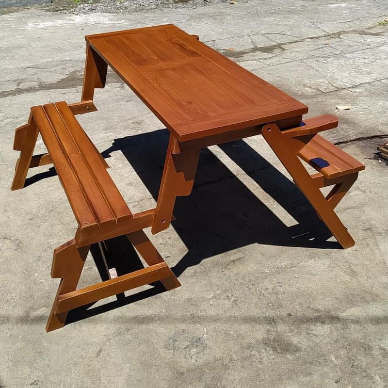 Kursi taman bangku kayu jati, magic bench desain furniture jepara kursi taman