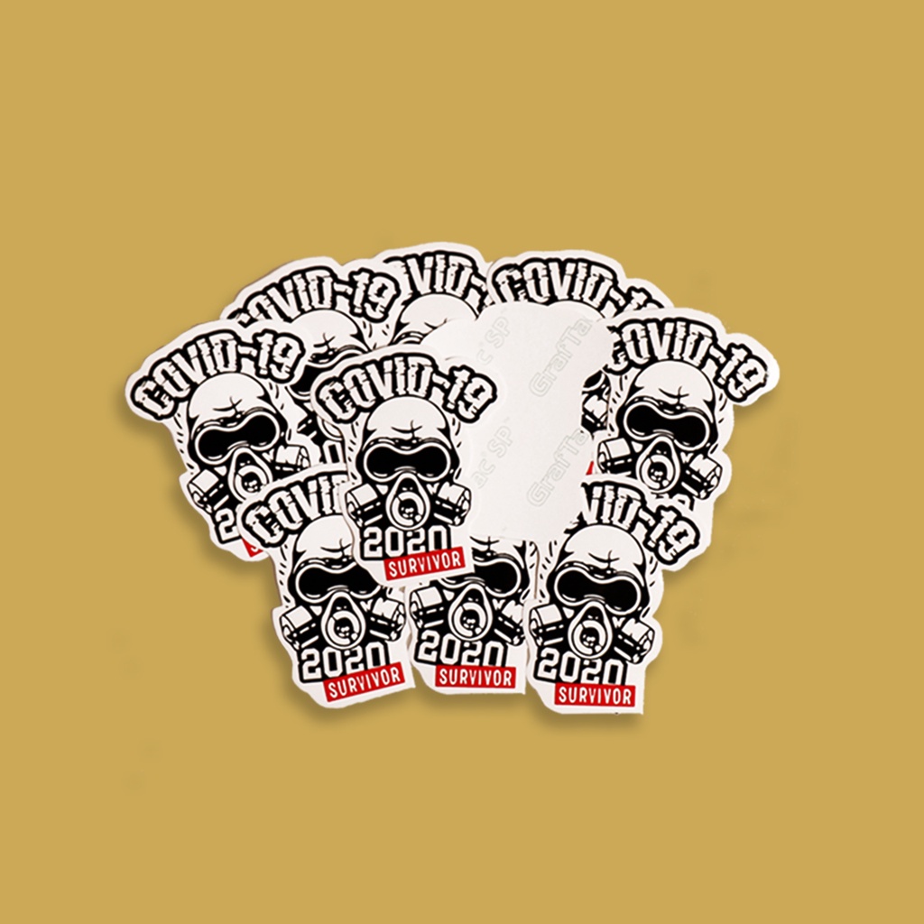 STIKER GRAFTAC - SURVIVOR COVID19 2020 -STIKER AESTHETIC LAPTOP, AKSESORIS HP, ANTI AIR, MOTIF,HELM.