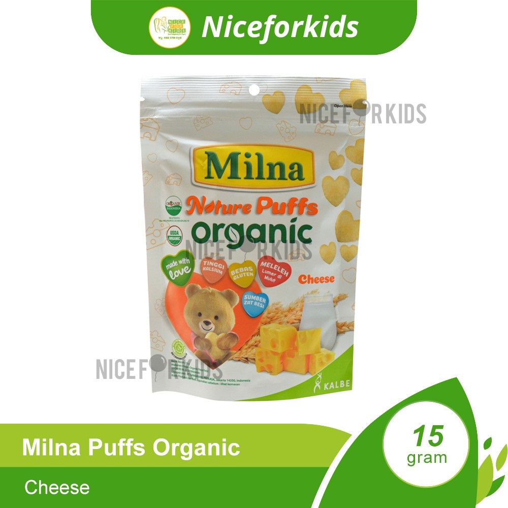 MILNA Nature Puffs Organic 8+ 15gr / Milna Puff Cemilan Bayi Organic