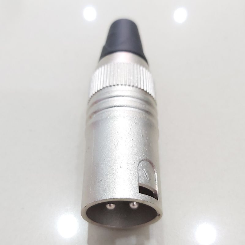 BENJI Jack Canon XLR Male Jantan Laki 3 Pin Mic Silver