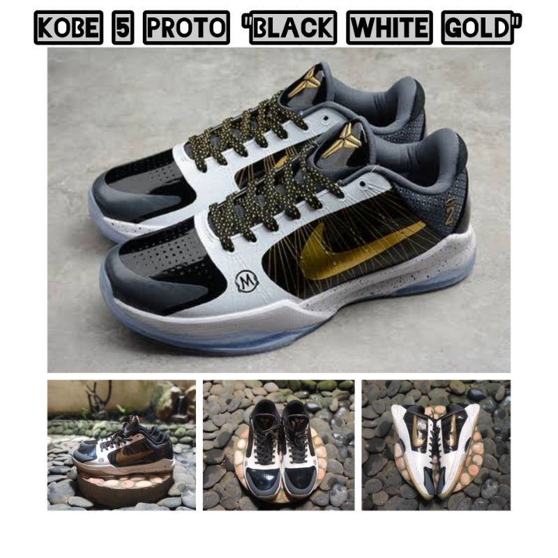 Kobe 5 Proto "Black White Gold" - size 43