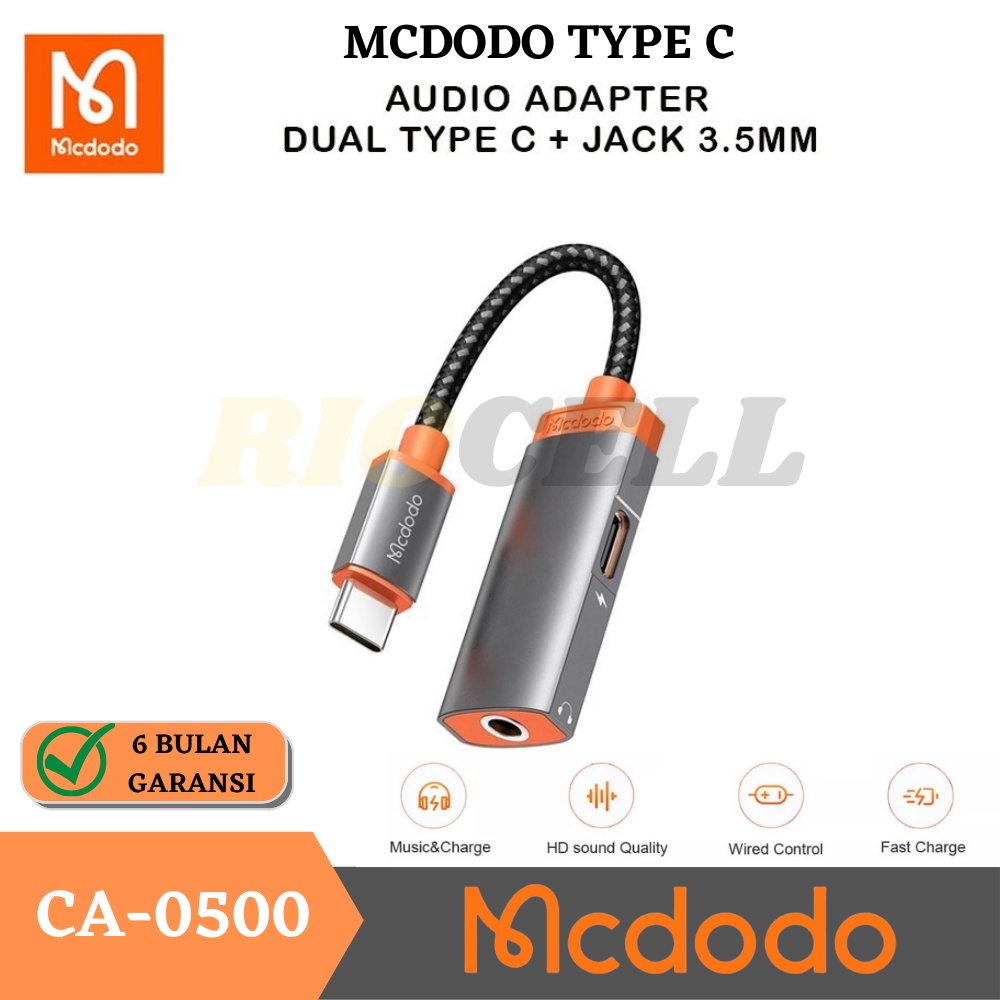 MCDODO Audio Converter USB Type C To Jack 3.5mm &amp; USB C Music &amp; Call