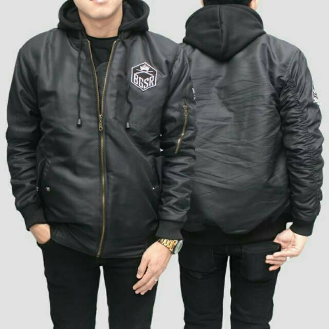 PROMO Jaket Bomber Hoodie Pria BGSR Anti Air | Jaket Hoodie Outdoor Waterproof | Jaket Gunung