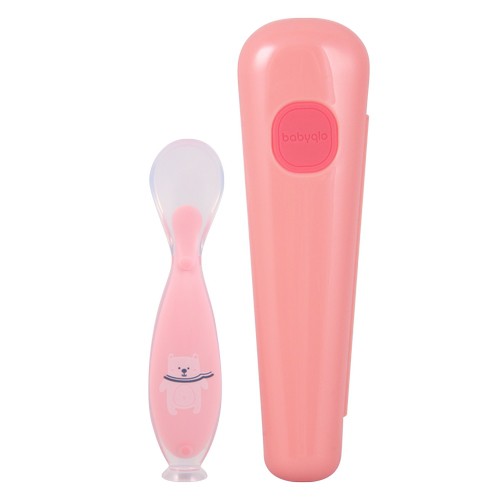 Babyqlo Sendok Makan Bayi / Silicone Baby Spoon With Case Sp8003