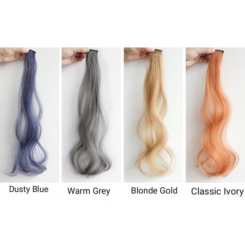 Hair Clip Curly Color Rambut Palsu Keriting Panjang 55cm Cat Rambut Pewarna / Bs