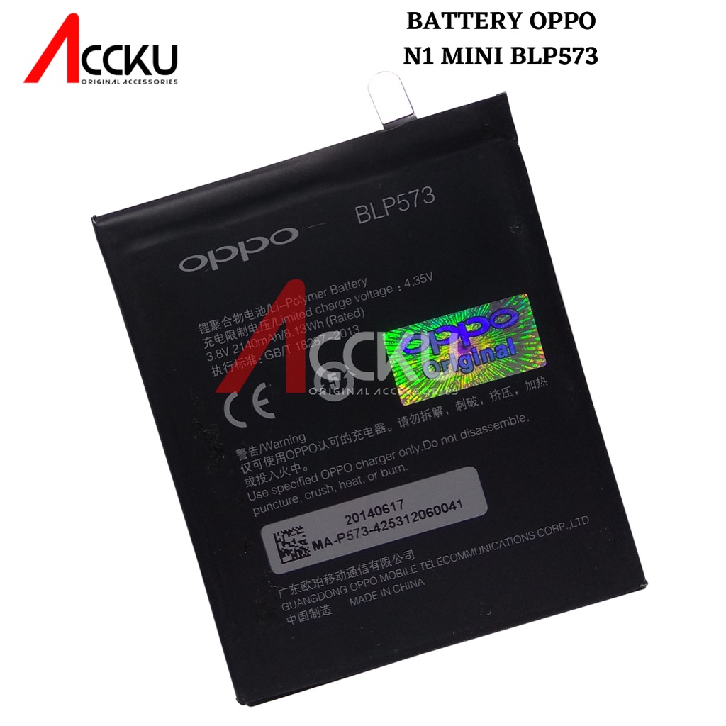 BATERAI OPPO N1 MINI BATTERY OPPO BLP573 N1 MINI BLP-573 ORIGINAL