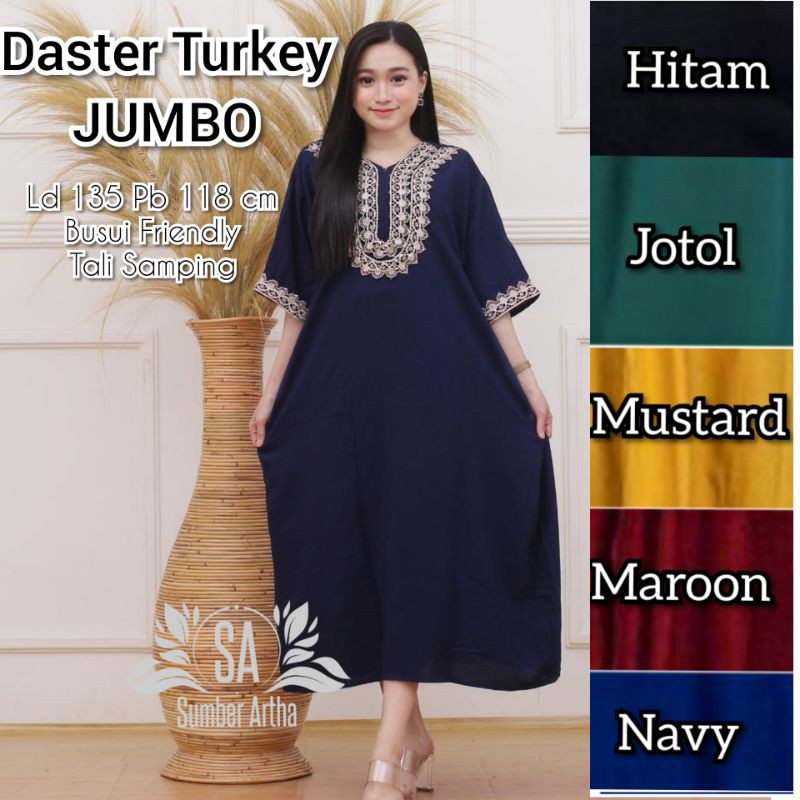 Daster Arab Jumbo Turkey Ld 135 cm Santung Tebal