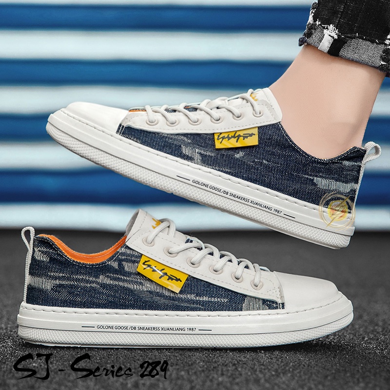 [JWALK] Sepatu Sneakers Pria Motif Jeans Trendy Keren Import Kualitas Premium -289