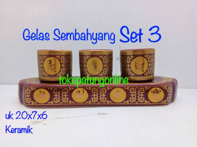 Gelas Sembahyang Set 3 Naga 803 New