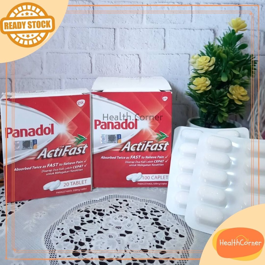 Panadol Actifast 20 tablets / Obat Nyeri, Demam, Flu, Sakit Tenggorokan, MIgrain, Pilek