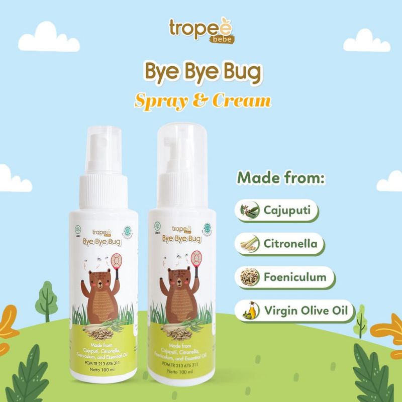 TROPEE BEBE BYE BYE BUG SPRAY/CREAM 100ML