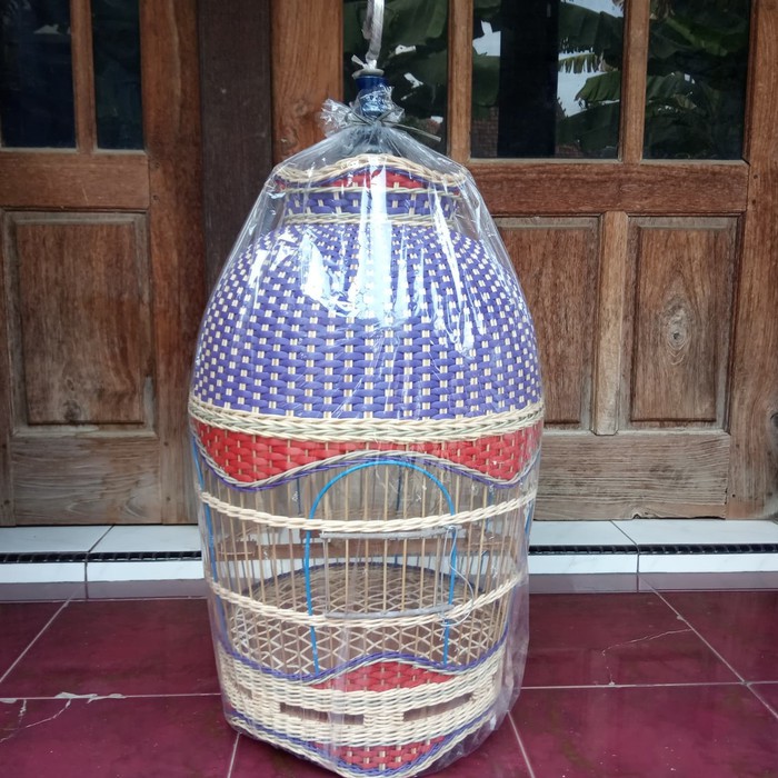 Sangkar Burung Perkutut Rotan Mataraman ungu