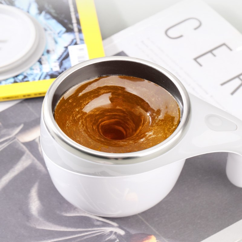 stirring cup lazy electric stainless steel rotating mug portable magnetized cup milk coffee cup OWT