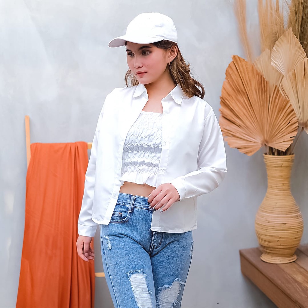 Tq88indonesia Fashion Set Kemeja  Wanita 2IN1 Terbaru / Set Mape Polos / Kem Wanita Terbaru / Baju Set Wanita Kekinian / Ootd / Pakaian Santai Wanita