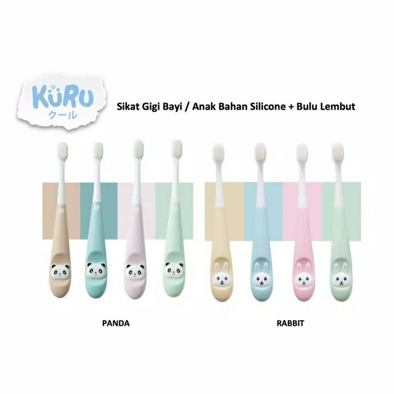 KURU Training Toothbrush Sikat Gigi Bayi / Anak Silicone Bulu Halus