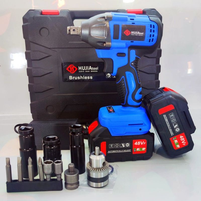 MESIN BOR IMPACT 48V 2 BATERAI HUJIA TOOL