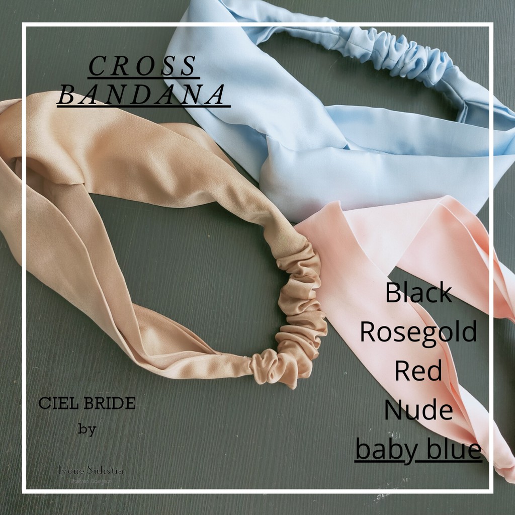 satin silk cross bandana handmade