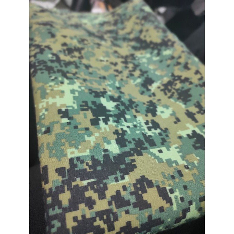 BAHAN KAIN LORENG DIGITAL hijau loreng korea drill twill PE (YARD) LORENG UNIK