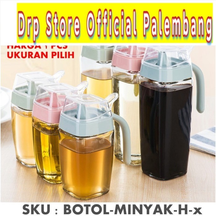 Botol Minyak Toples Minyak Kaca Botol Toples Tempat Kecap Saus - HIJAU