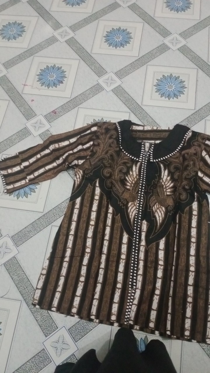 Tey-17 Batik Wanita Asj Sa Hrb026 Kenongo Kemeja Tosca Pendek