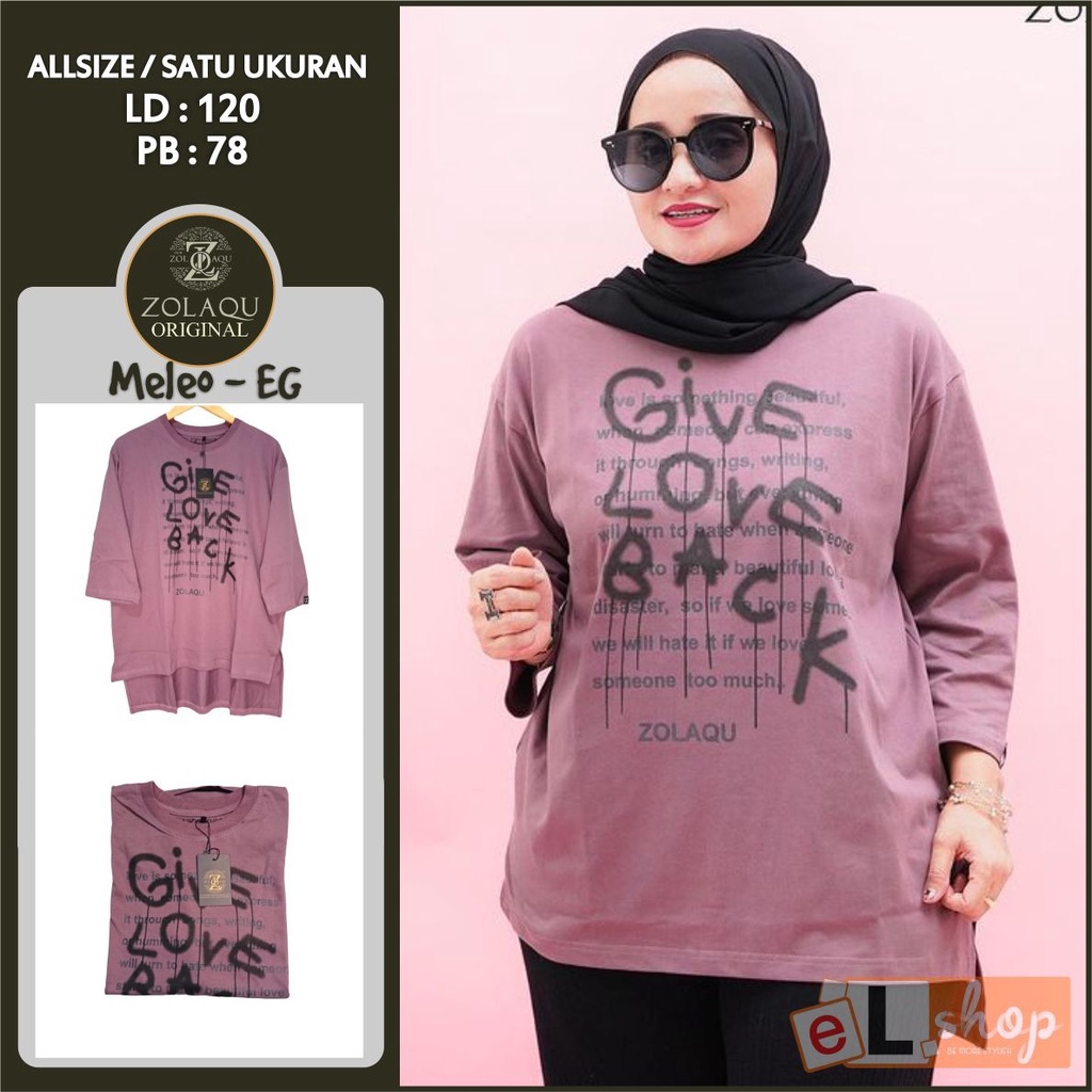 KAOS ZOLAQU ORI TERBARU 2022 ATASAN SEMI TUNIK OVERSIZE JUMBO ORIGINAL 100% PAKAIAN WANITA OUTFIT CL