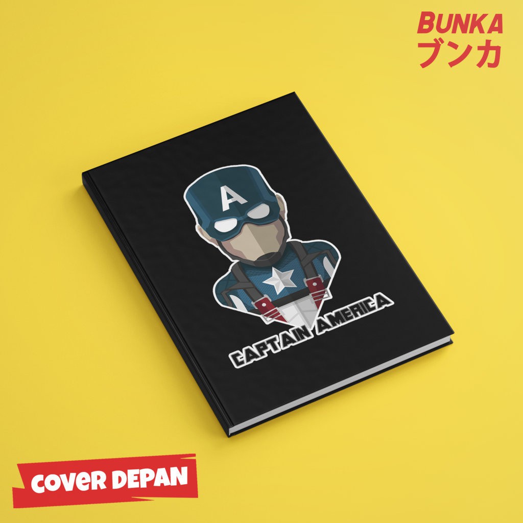 

Notebook Marvel Character Design Captain America Hardcover A5 Buku Tulis Catatan Agenda Planner