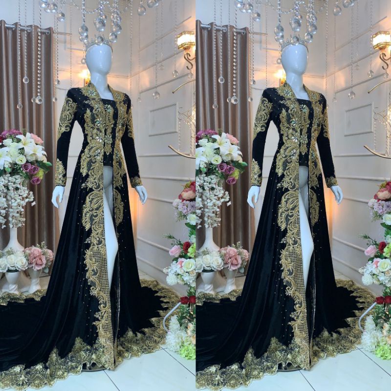 GAUN BELUDRU PREMIUM MEWAH MODERN//GAUN ADAT JAWA//MINANG//SOLO//BAJU BELUDRU