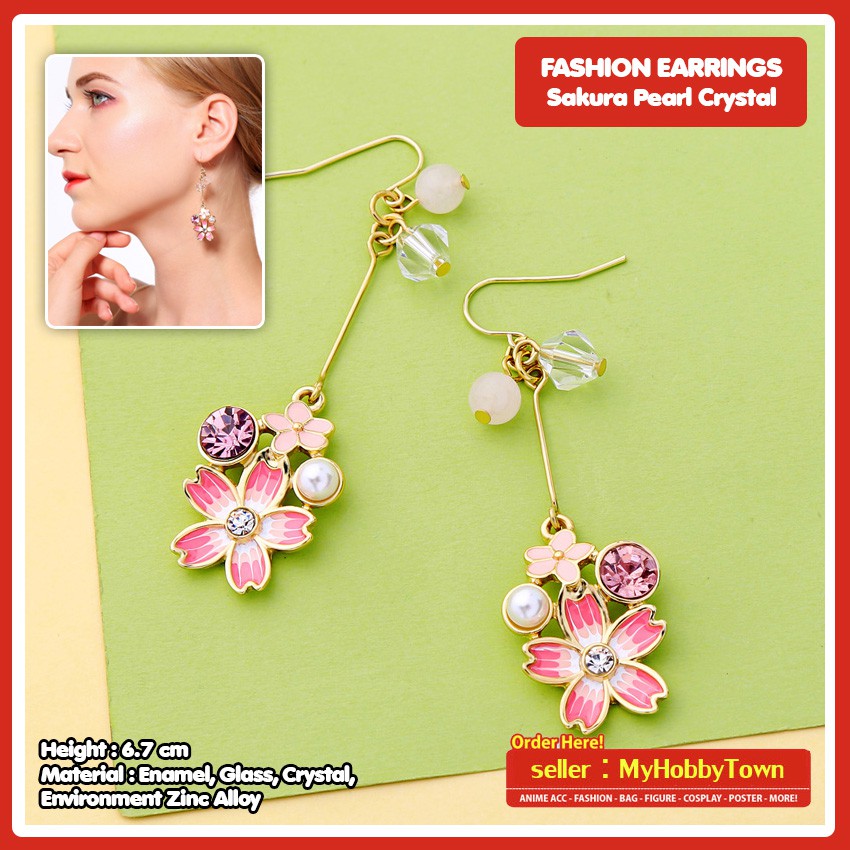 Anting Bunga Sakura Cherry Blossoms Lucu Kawaii Terlaris