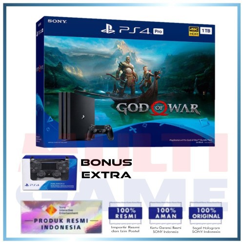 PS4 Pro 1TB God of War Bundle CUH7106B + Extra 1 DS4