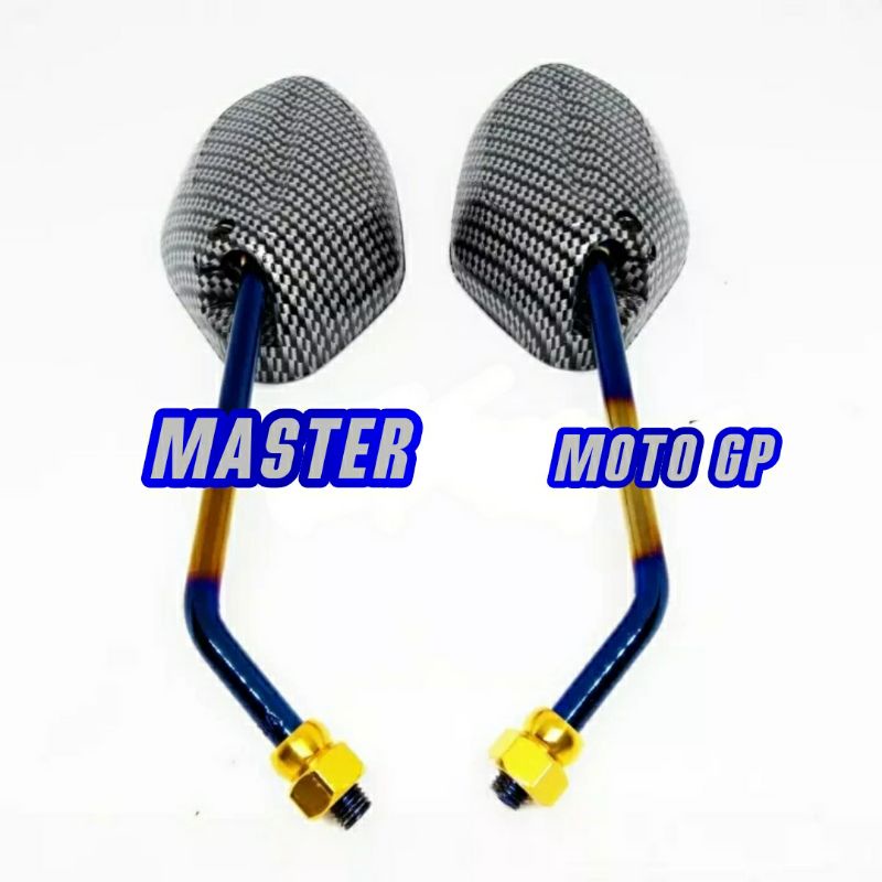 spion standar Beat carbon twotone Spion standar beat 2tone  blue-gold carbon Universal semua honda